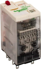 Square D - 14 Pins, 1.2 VA Power Rating, Ice Cube Electromechanical Plug-in General Purpose Relay - 3 Amp at 277 VAC, 4PDT, 120 VAC, 21mm Wide x 40mm High x 27mm Deep - Exact Tool & Supply