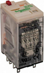 Square D - 14 Pins, 1.2 VA Power Rating, Ice Cube Electromechanical Plug-in General Purpose Relay - 6 Amp at 277 VAC, 4PDT, 120 VAC, 21mm Wide x 40mm High x 27mm Deep - Exact Tool & Supply