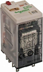 Square D - 14 Pins, 1.2 VA Power Rating, Ice Cube Electromechanical Plug-in General Purpose Relay - 6 Amp at 277 VAC, 4PDT, 24 VAC, 21mm Wide x 40mm High x 27mm Deep - Exact Tool & Supply