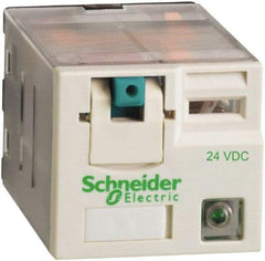 Square D - 11 Pins, Ice Cube Electromechanical Plug-in General Purpose Relay - 15 Amp at 277 V, 3PDT, 24 VDC, 31mm Wide x 39mm High x 27mm Deep - Exact Tool & Supply