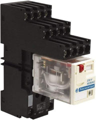 Square D - 11 Pins, 250 Volt, 5 and 10 Amp, 3PDT, Ice Cube Relay Socket - DIN Rail Mount, Screw Panel Mount, IP20, Plug In Terminal - Exact Tool & Supply