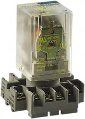 Square D - 11 Pins, 600 VAC, 5, 10 and 15 Amp, Octal Relay Socket - DIN Rail Mount, Panel Mount, 1 Tier, Screw Clamp Terminal - Exact Tool & Supply