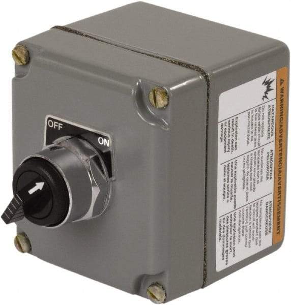 Square D - 30mm, 1 Operator, Knob Operated, Selector Switch Control Station with Off, On Legend - NO/NC Contact, Maintained (MA), 600 VAC, 10 Amp - Exact Tool & Supply