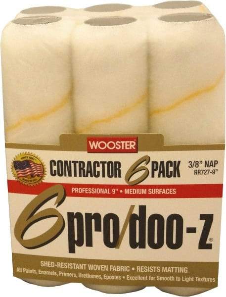 Wooster Brush - 3/8" Nap, 9" Wide Paint Roller - Medium Texture, Woven - Exact Tool & Supply