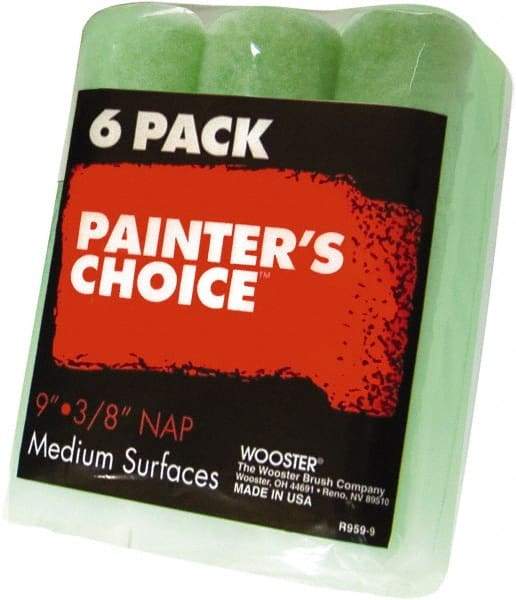 Wooster Brush - 3/8" Nap, 9" Wide Paint Roller - Medium Texture, Synthetic Knit - Exact Tool & Supply