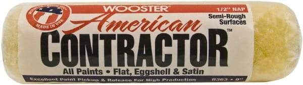 Wooster Brush - 1/2" Nap, 9" Wide Paint Roller - Semi-Rough Texture, Synthetic Knit - Exact Tool & Supply