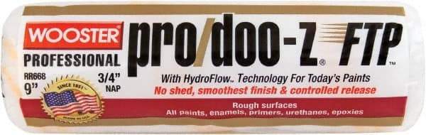 Wooster Brush - 3/4" Nap, 9" Wide Paint Roller - Rough Texture, Woven - Exact Tool & Supply