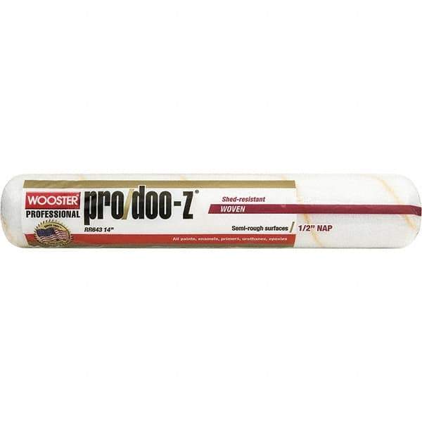 Wooster Brush - 1/2" Nap, 14" Wide Paint Roller - Semi-Rough Texture, Woven - Exact Tool & Supply