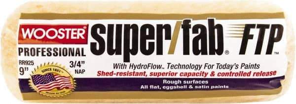 Wooster Brush - 3/4" Nap, 9" Wide Paint Roller - Rough Texture, Synthetic Knit - Exact Tool & Supply