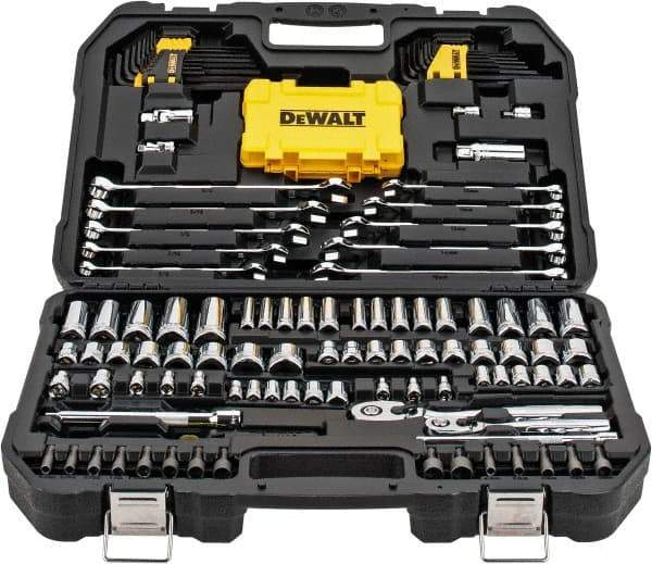 DeWALT - 142 Piece 1/4 & 3/8" Drive Mechanic's Tool Set - Comes in Blow Molded Case - Exact Tool & Supply