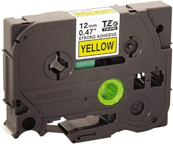 Brother - 1/2" Wide x 314.4" Long, Yellow Plastic/Paper Tape Cassette - For Label Maker - Exact Tool & Supply