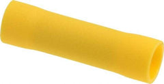 Thomas & Betts - 12 to 10 AWG Compatible, Vinyl Fully Insulated, Crimp-On Butt Splice Terminal - Copper Contacts, 1.024" OAL, Yellow - Exact Tool & Supply