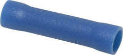 Thomas & Betts - 16 to 14 AWG Compatible, Vinyl Fully Insulated, Crimp-On Butt Splice Terminal - Copper Contacts, 0.986" OAL, Blue - Exact Tool & Supply