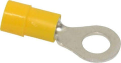 Thomas & Betts - 12-10 AWG Partially Insulated Crimp Connection Circular Ring Terminal - 1/4" Stud, 1.161" OAL x 0.472" Wide, Tin Plated Copper Contact - Exact Tool & Supply