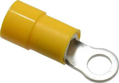 Thomas & Betts - 12-10 AWG Partially Insulated Crimp Connection Circular Ring Terminal - #8 Stud, 0.894" OAL x 0.283" Wide, Tin Plated Copper Contact - Exact Tool & Supply