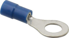 Thomas & Betts - 16-14 AWG Partially Insulated Crimp Connection Circular Ring Terminal - 1/4" Stud, 1.094" OAL x 0.472" Wide, Tin Plated Copper Contact - Exact Tool & Supply