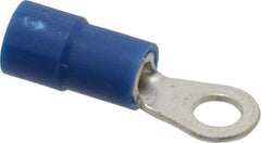 Thomas & Betts - 16-14 AWG Partially Insulated Crimp Connection Circular Ring Terminal - #6 Stud, 0.803" OAL x 0.26" Wide, Tin Plated Copper Contact - Exact Tool & Supply
