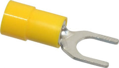 Thomas & Betts - 1/4 Inch Stud, 12 to 10 AWG, Partially Insulated, Crimp, Standard Fork Terminal - Exact Tool & Supply
