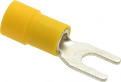 Thomas & Betts - #8 Stud, 12 to 10 AWG Compatible, Partially Insulated, Crimp Connection, Standard Fork Terminal - Exact Tool & Supply