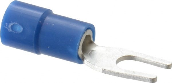 Thomas & Betts - #6 Stud, 16 to 14 AWG Compatible, Partially Insulated, Crimp Connection, Standard Fork Terminal - Exact Tool & Supply