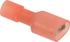Thomas & Betts - 22 to 16 AWG, Nylon, Fully Insulated, Female Wire Disconnect - 1/4 Inch Wide Tab, Red, CSA Certified, RoHS Compliant, UL 94 V-2, UL File E9809, UL Listed - Exact Tool & Supply