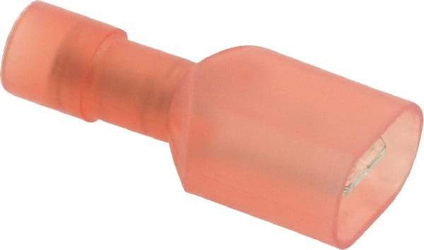 Thomas & Betts - 22 to 16 AWG, Nylon, Fully Insulated, Male Wire Disconnect - 1/4 Inch Wide Tab, Red, CSA Certified, RoHS Compliant, UL 94 V-2, UL File E9809, UL Listed - Exact Tool & Supply