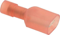 Thomas & Betts - 22 to 16 AWG, Nylon, Fully Insulated, Male Wire Disconnect - 1/4 Inch Wide Tab, Red, CSA Certified, RoHS Compliant, UL 94 V-2, UL File E9809, UL Listed - Exact Tool & Supply