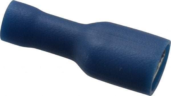 Thomas & Betts - 16 to 14 AWG, Vinyl, Fully Insulated, Female Wire Disconnect - 1/4 Inch Wide Tab, Blue, RoHS Compliant, UL 94 V-0 - Exact Tool & Supply