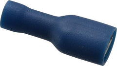 Thomas & Betts - 16 to 14 AWG, Vinyl, Fully Insulated, Female Wire Disconnect - 1/4 Inch Wide Tab, Blue, RoHS Compliant, UL 94 V-0 - Exact Tool & Supply