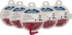 Thomas & Betts - 22 to 16 AWG, Vinyl, Fully Insulated, Female Wire Disconnect - 1/4 Inch Wide Tab, Red, RoHS Compliant, UL 94 V-0 - Exact Tool & Supply
