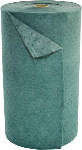 Brady SPC Sorbents - 49 Gal Capacity per Package, Universal Roll - 150' Long x 30" Wide, Green, Recycled Fibers - Exact Tool & Supply