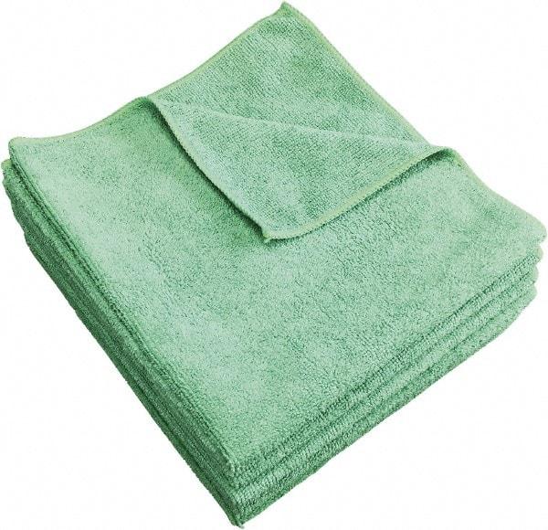 PRO-SOURCE - Reusable Microfiber Wipes - 14" x 14" Sheet Size, Green - Exact Tool & Supply