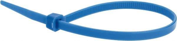 Value Collection - 8" Long Blue Nylon Standard Cable Tie - 50 Lb Tensile Strength, 54mm Max Bundle Diam - Exact Tool & Supply