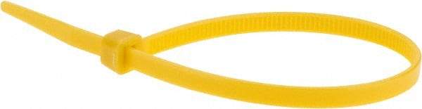 Value Collection - 8" Long Yellow Nylon Standard Cable Tie - 50 Lb Tensile Strength, 54mm Max Bundle Diam - Exact Tool & Supply
