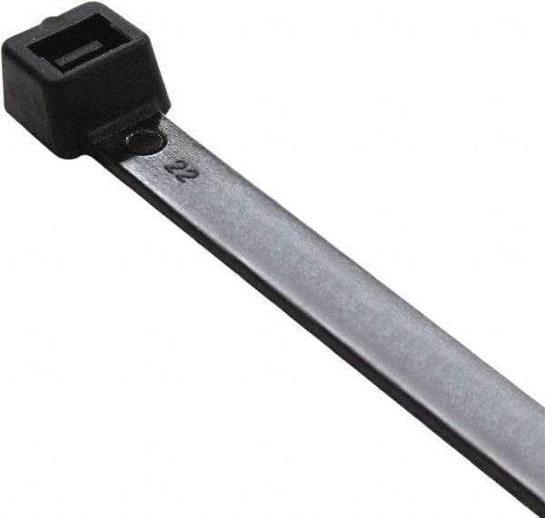 Value Collection - 8" Long Black Nylon Standard Cable Tie - 120 Lb Tensile Strength, 54mm Max Bundle Diam - Exact Tool & Supply
