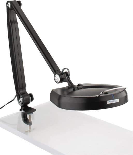 Value Collection - 50 Inch, Pivot, Clamp on, LED, Black, Magnifying Task Light - 7 Watt, 1.75x Magnification, 7 Inch Wide, 7 Inch Long - Exact Tool & Supply