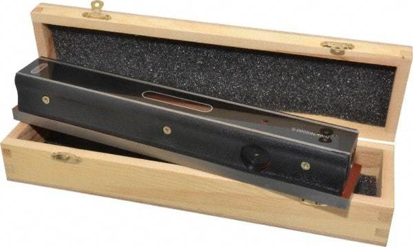 Value Collection - 12" Long, 0.0005" Graduation Sensitivity per 10", 2 Vials, Master Precision Level - Cast Iron, 1-7/8" Wide - Exact Tool & Supply