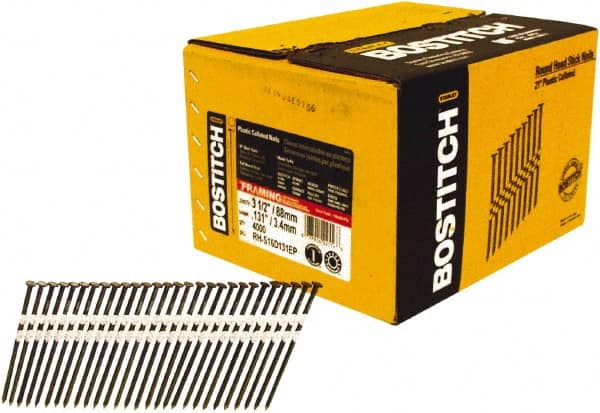 Stanley Bostitch - 11 Gauge 0.131" Shank Diam 3-1/2" Long Framing Nails for Power Nailers - Exact Tool & Supply