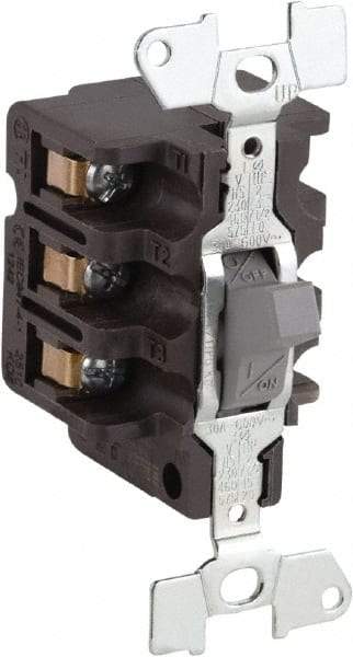 Square D - 3 Poles, 30 Amp, Open Toggle Manual Motor Starter - 1 hp at 90 VDC, 1-1/2 hp at 230 VDC, 15 hp at 460 VAC, 2 hp at 115 VAC, 2 hp at 115 VDC, 20 hp at 575 VAC & 7-1/2 hp at 230 VAC, CE, CSA & UL Recognized - Exact Tool & Supply