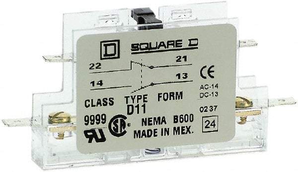 Square D - 5 Amp, Contactor Auxiliary Contact Kit - Exact Tool & Supply