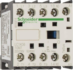 Schneider Electric - 3 Pole, 220 to 230 Coil VAC at 50/60 Hz, 6 Amp at 440 VAC, Nonreversible IEC Contactor - BS 5424, CSA, IEC 60947, NF C 63-110, RoHS Compliant, UL Listed, VDE 0660 - Exact Tool & Supply