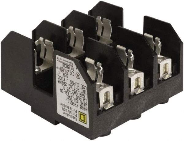 Square D - 3 Pole, 600 Volt, 30 Amp, Surface Mount Fuse Holder - Compatible with CC Class Fuse - Exact Tool & Supply