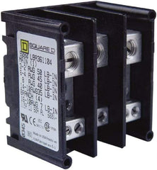 Square D - 3 Poles, 115 (Copper), 90 (Aluminium) Amp, Thermoplastic Power Distribution Block - 600 VAC, 1 Primary Connection - Exact Tool & Supply