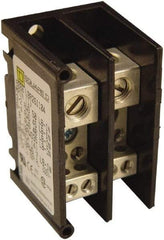 Square D - 2 Poles, 115 (Copper), 90 (Aluminium) Amp, Thermoplastic Power Distribution Block - 600 VAC, 1 Primary Connection - Exact Tool & Supply