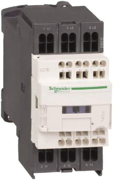 Schneider Electric - 3 Pole, 24 Coil VAC at 50/60 Hz, 25 Amp at 440 VAC, Nonreversible IEC Contactor - 1 Phase hp: 2 at 115 VAC, 3 at 230/240 VAC, 3 Phase hp: 15 at 460/480 VAC, 20 at 575/600 VAC, 5 at 200/208 VAC, 7.5 at 230/240 VAC - Exact Tool & Supply