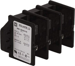 Square D - 3 Poles, 135 (Aluminium), 175 (Copper) Amp, Phenolic Power Distribution Block - 600 VAC, 1 Primary Connection - Exact Tool & Supply
