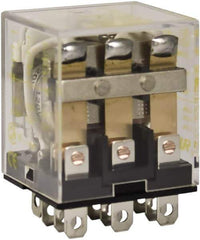 Square D - 1/2 hp at 120 Volt & 3/4 hp at 240 Volt, Electromechanical Plug-in General Purpose Relay - 10 Amp at 250 VAC, 3PDT, 120 VAC at 50/60 Hz - Exact Tool & Supply