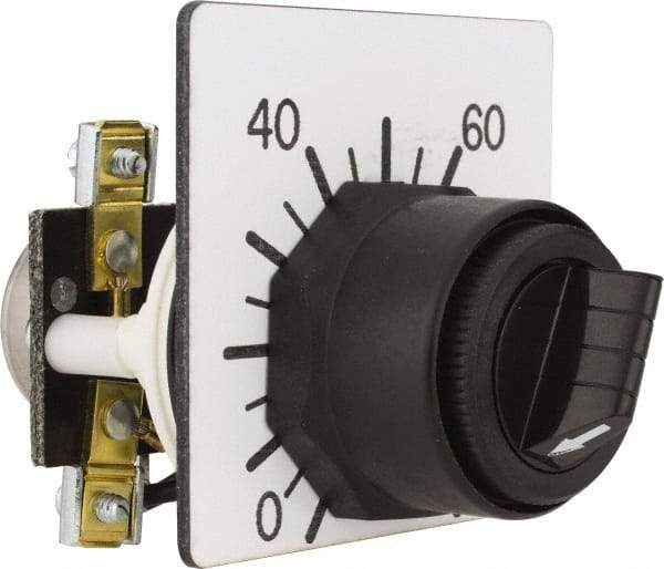 Square D - 10,000 Ohm, 30mm, 300 VAC Potentiometer - 2 Watts, Nonilluminated, Knob Operated, NEMA 4, 13 - Exact Tool & Supply