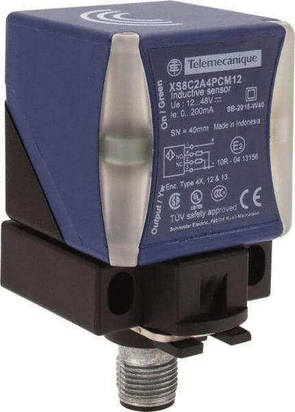 Telemecanique Sensors - PNP, NO/NC, 40mm Detection, Rectangular, Inductive Proximity Sensor - 3 Wires, IP65, IP67, IP69, 12 to 48 VDC, 40mm Long x 70mm Wide - Exact Tool & Supply