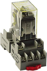 Square D - 14 Pins, 300 VAC, 10 Amp, Spade Relay Socket - DIN Rail Mount, Panel Mount, Screw Clamp Terminal - Exact Tool & Supply